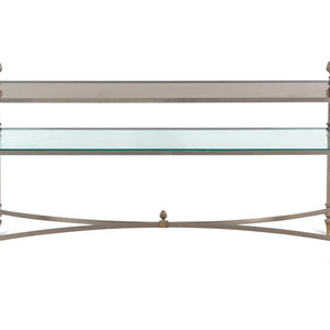 Appraisal: A Neoclassical Style Gilt Metal and Glass Console Table in