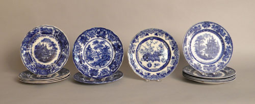 Appraisal: Twelve flow blue plates th c dia