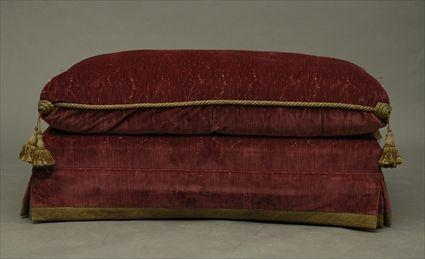 Appraisal: Victorian-Style Silk Upholstered Ottoman