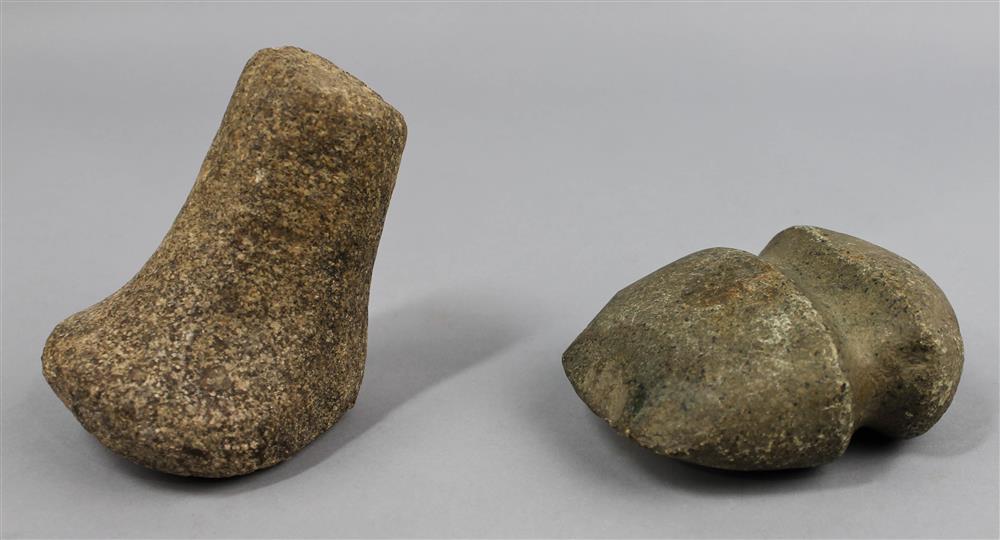 Appraisal: FULL GROOVE STONE AXE APPROXIMATELY BP TOGETHER WITH A GRANITE