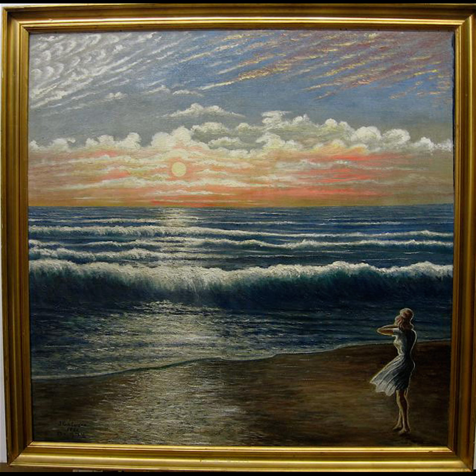 Appraisal: DENMARK COASTAL SUNSET J KOCH-LARSEN TH CENTURY DANISH OIL ON