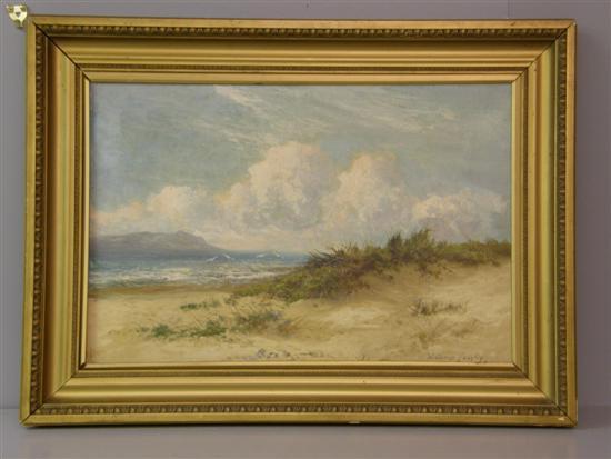 Appraisal: William Langley British - view across a bay with dunes