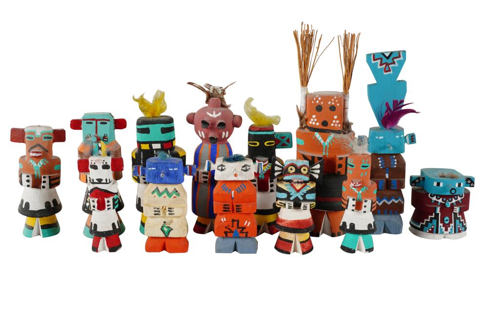 Appraisal: MINIATURE KACHINA DOLLSpainted wood four signed Pooley Provenance The Freund