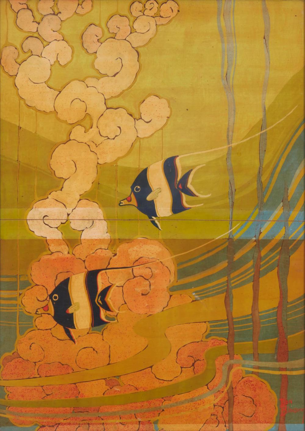 Appraisal: Donald Benson Blanding - American Fish Mixed media on two