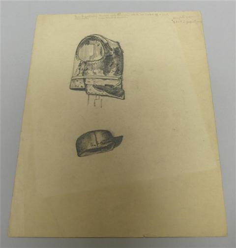 Appraisal: AMERICAN TH CENTURY THREE DRAWINGS OF ARMOUR - IRON BREASTPLATE