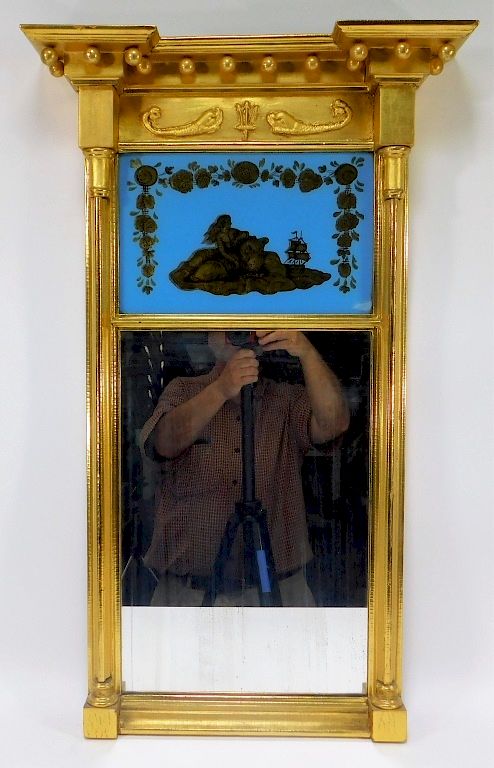 Appraisal: FINE C Rhode Island Federal Gilt Hope Mirror Rhode Island