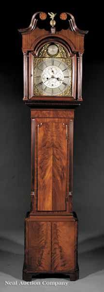 Appraisal: A George III Carved Mahogany Tall Case Clock c swan-neck