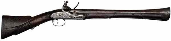 Appraisal: Otterman Gun Butt Flintlock Pistol '' flared barrel with silver