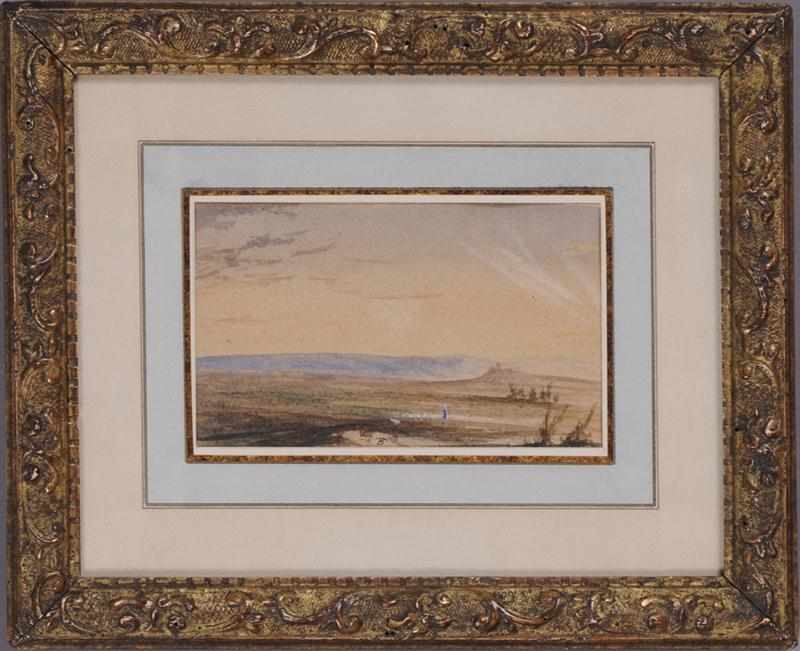 Appraisal: THOMAS SHOTTER BOYS - FIGURE IN A VAST LANDSCAPE Watercolor