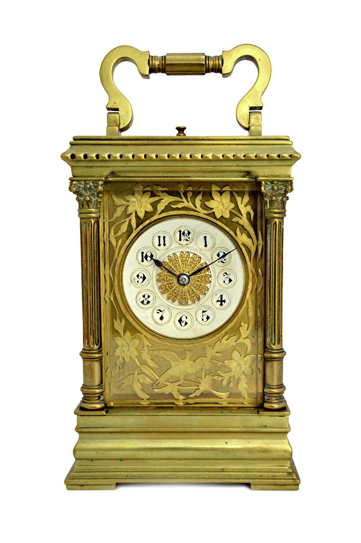 Appraisal: A French brass cased carriage clock circa with hour push