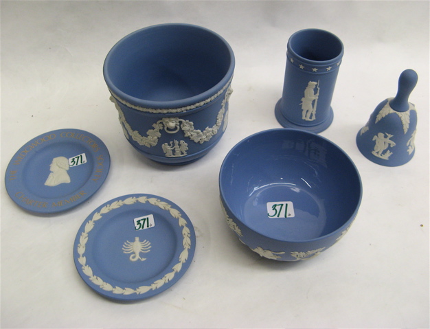 Appraisal: COLLECTION OF ENGLISH WEDGWOOD JASPERWARE pieces having white relief on