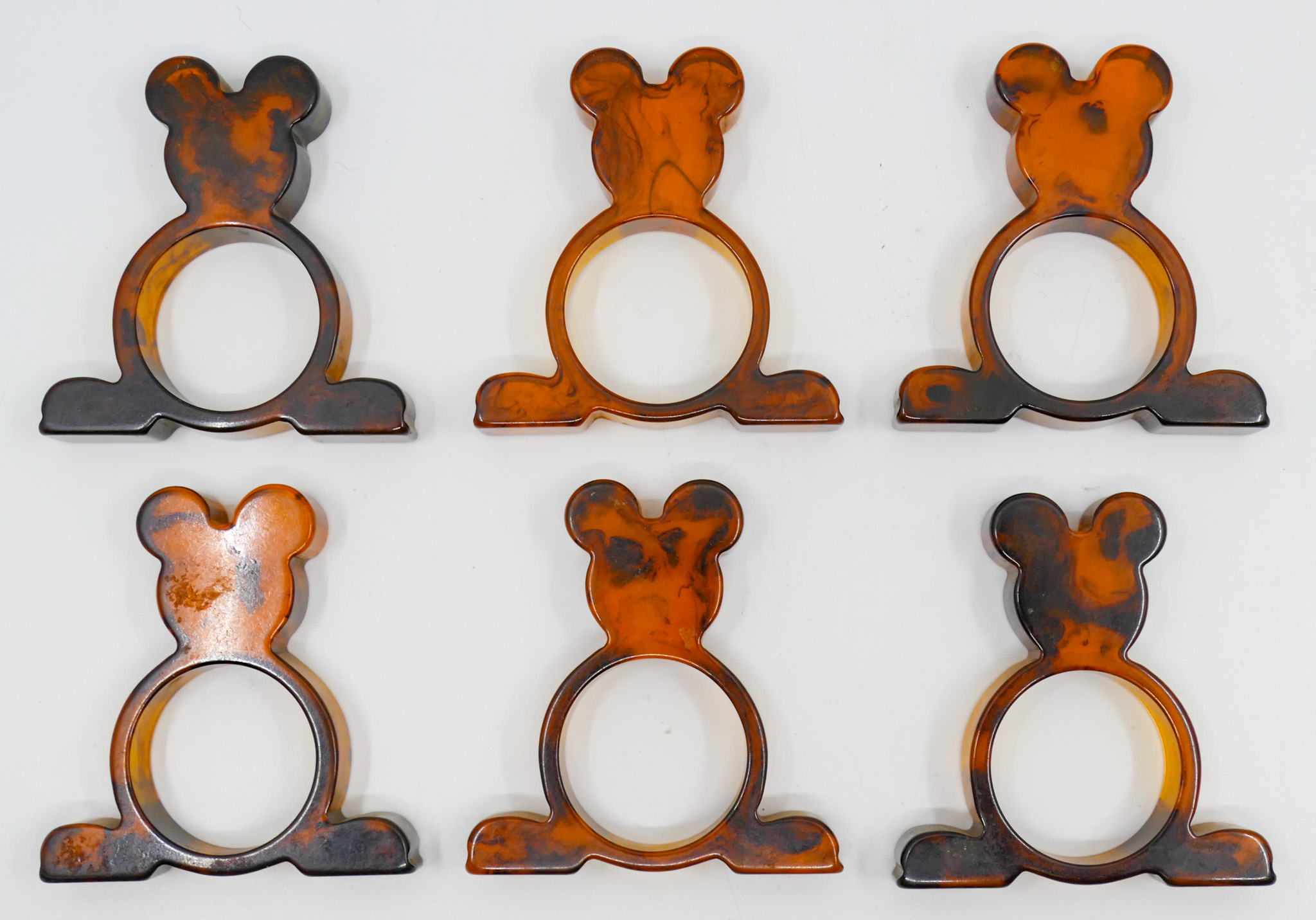 Appraisal: Box pc Mickey Mouse Bakelite Napkin Rings