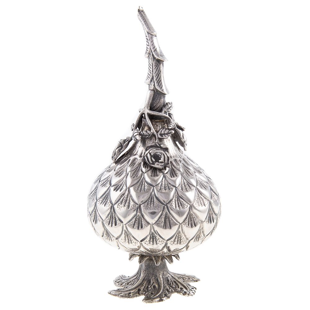 Appraisal: Turkish Silver Rosewater Dropper by Damar silver standard teardrop shape