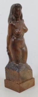 Appraisal: FACCI Domenico Wood Sculpture Female Nude Signed and dated on