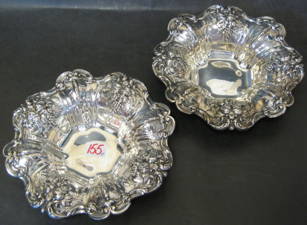 Appraisal: PAIR OF AMERICAN REED BARTON ORNATE BOWLS in the Francis