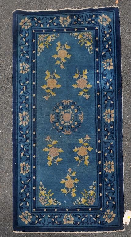 Appraisal: Chinese Rug with pile wear loss end losses stains long