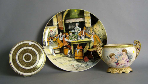 Appraisal: Italian pottery charger dia together with a German tray dia