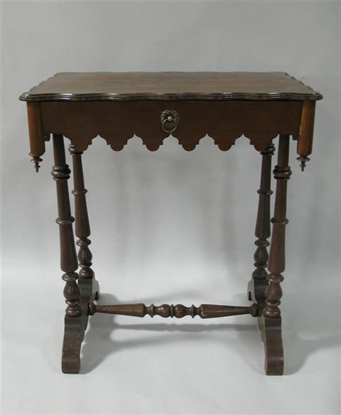 Appraisal: AMERICAN GOTHIC REVIVAL MAHOGANY SIDE TABLE Possibly by Green Family