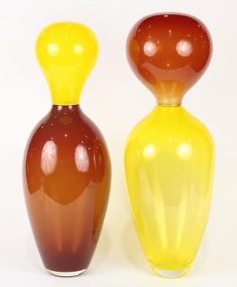 Appraisal: lot of American art glass vessels each executed in crimson