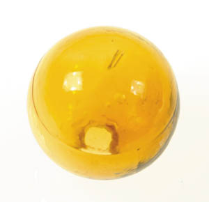 Appraisal: YELLOW-BROWN TARGET BALL -pc mold with low belly band The