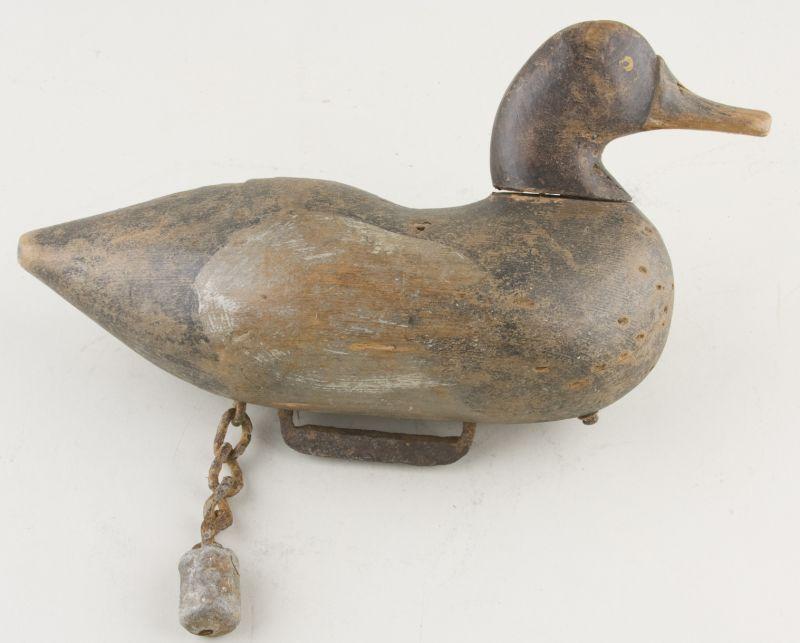 Appraisal: Bluebill Decoy Unknown Maker upper body with outstanding form x