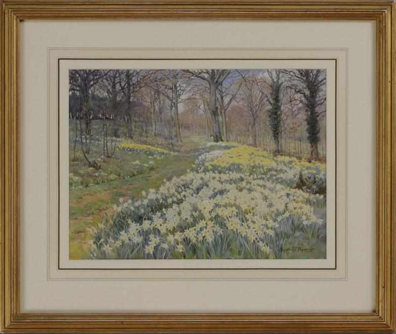 Appraisal: BEATRICE PARSONS - SPRING WOODS GRAVETYE MANOR Watercolor on paper