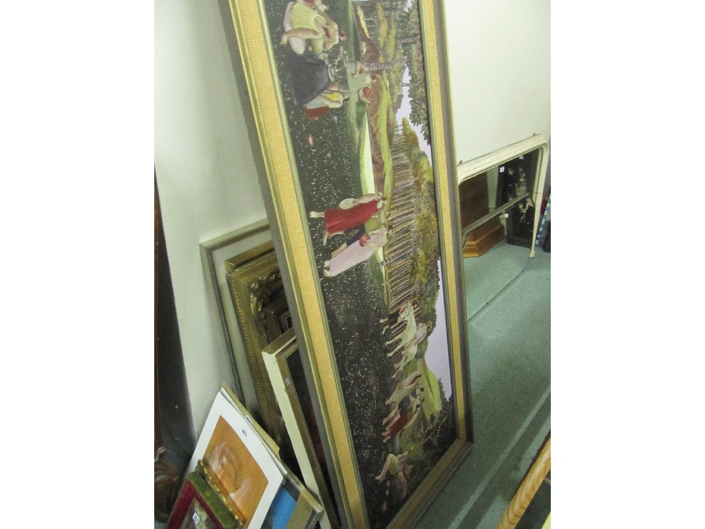 Appraisal: Lot of assorted pictures tapestry watercolours pastels etc