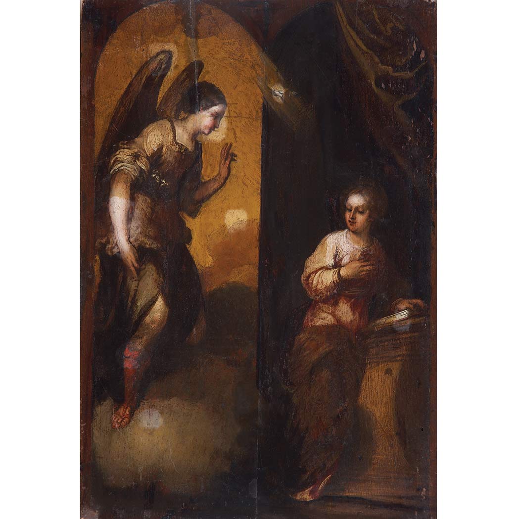 Appraisal: Venetian School th Century The Annunciation Oil on panel x