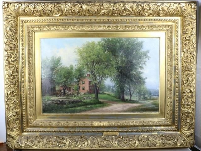 Appraisal: GEORGE HARRINGTON - MASS OIL PAINTINGON CANVAS TITLED THE HOMESTEAD