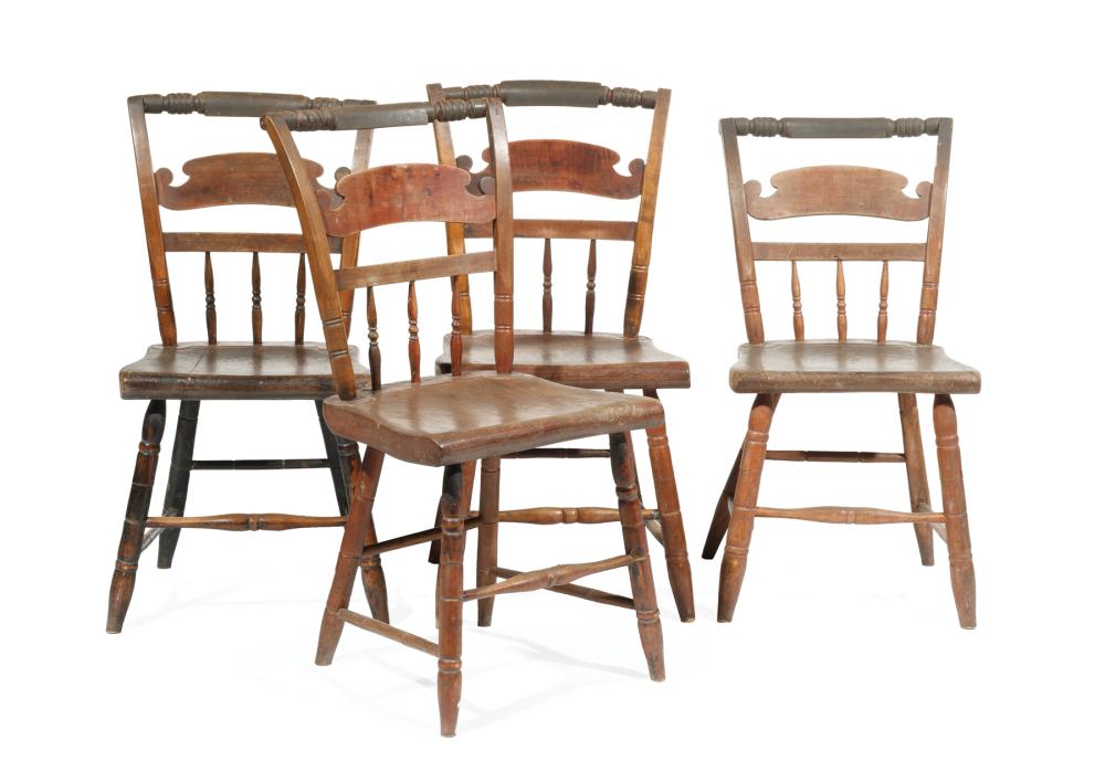 Appraisal: Set of Four American Hitchcock Mixed Wood Side Chairs early