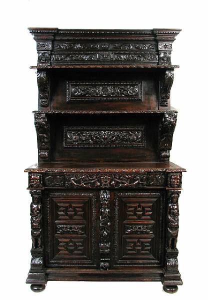 Appraisal: A Renaissance style buffet cabinet th century height ft in