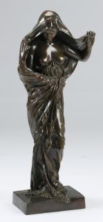 Appraisal: Bronze of 'Nature Revealing Herself ' h Figural bronze sculpture