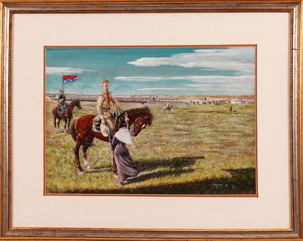 Appraisal: Charles Kemper Tempera on Artist Board Colonel Custer and the