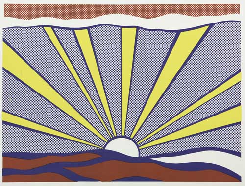 Appraisal: ROY LICHTENSTEIN Sunrise Color offset lithograph x mm x inches