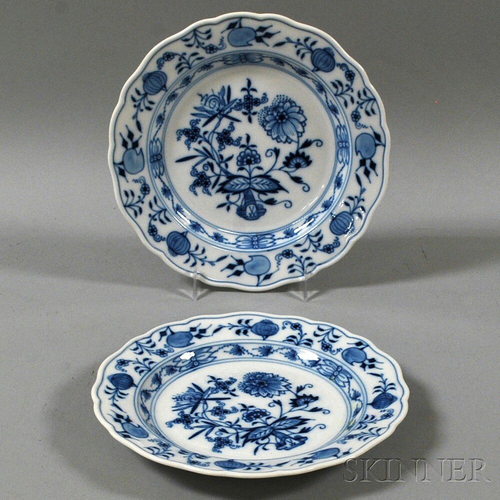 Appraisal: Two Meissen Blue Onion Pattern Plates th century bearing seconds