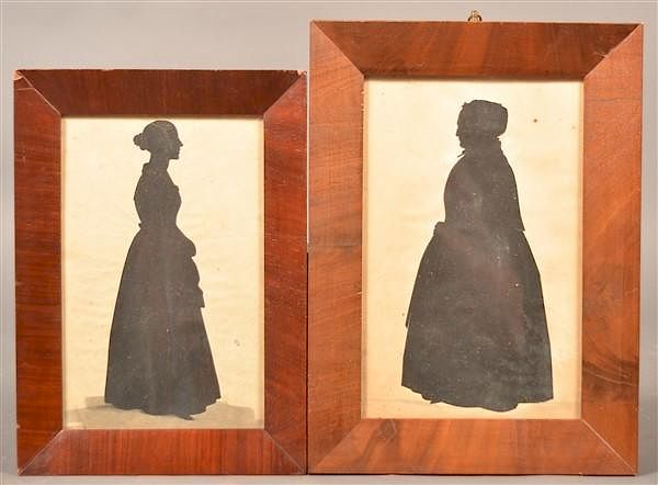 Appraisal: Two Early th Century Full Length Silhouettes Two Early th