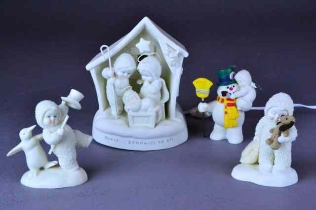 Appraisal: SNOWBABIES - BISQUE PORCELAIN FIGURINESIncluding 'Peace and Goodwill to All