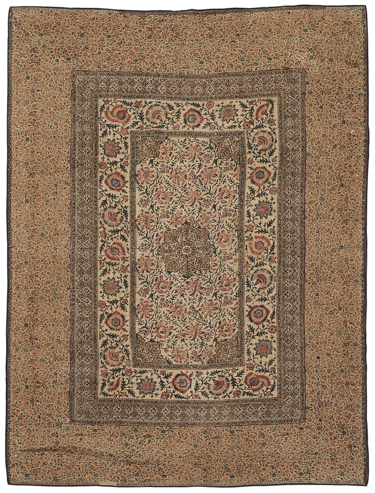 Appraisal: Ghalamkar Quilted Panel Persian possibly late th early th century