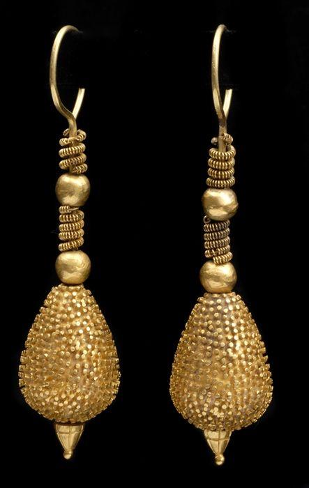 Appraisal: PAIR OF PERSIAN-STYLE EARRINGS ORNAMENTS in Provenance Property from the