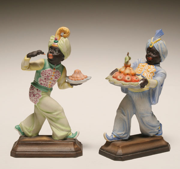 Appraisal: Pair Rosenthal hand painted bisque blackamoor figures H Good condition