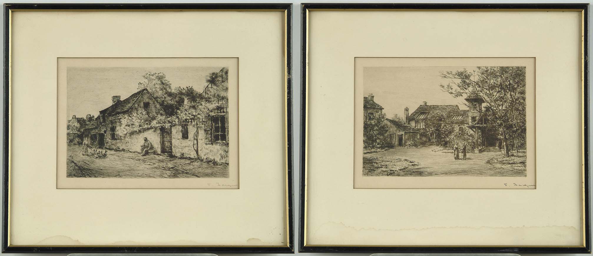 Appraisal: PAIR OF FRAMED FRENCH ENGRAVINGS Identically framed and matted Both