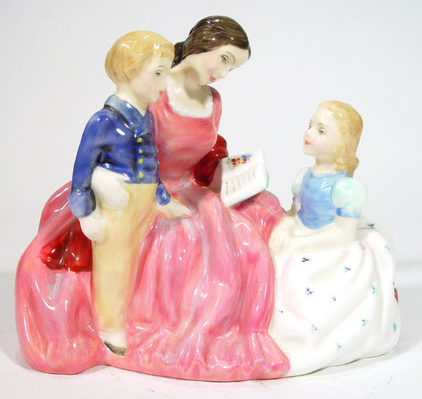 Appraisal: Hand painted Royal Doulton figure group 'The Bedtime Story' HN