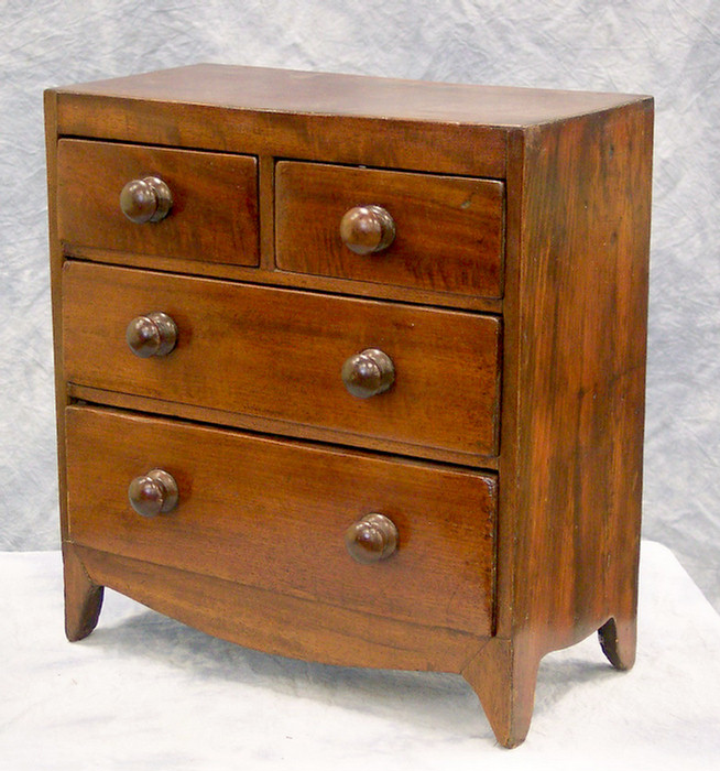 Appraisal: Mahogany veneer and pine over miniature chest w d h