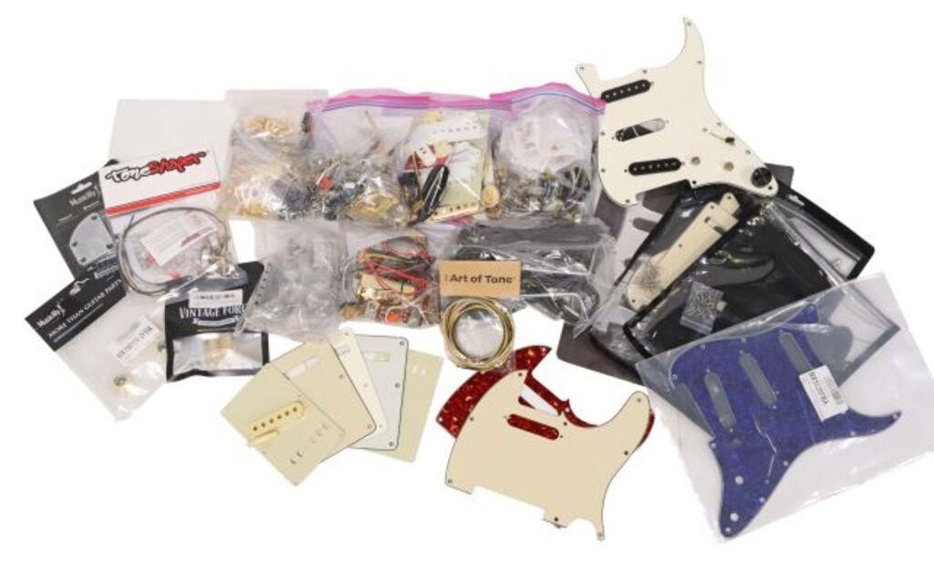 Appraisal: lot Large collection of assorted guitar parts including wiring pots