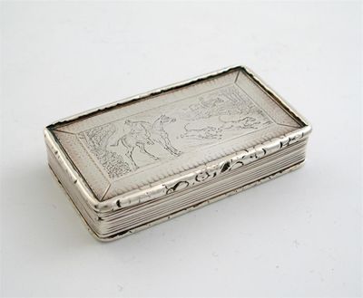 Appraisal: A William IV oblong snuff box with reeded sides the