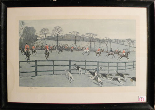 Appraisal: Fox hunt print signed by Cecil Aldin in pencil x