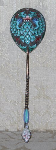 Appraisal: Title Russian Shaded Enamel Silver Spoon Medium shaded enamel silver