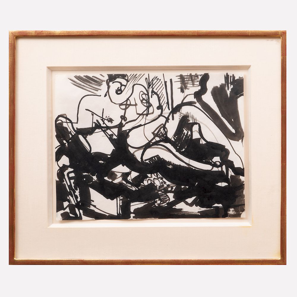 Appraisal: Hans Hoffman - Untitled Ink on paper with the Estate