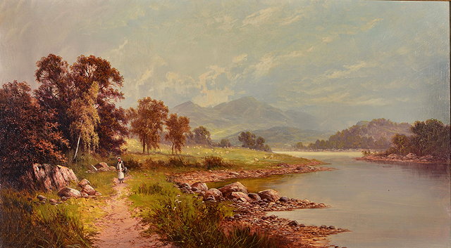 Appraisal: SIDNEY YATES JOHNSON act - A mountain river landscape with