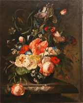 Appraisal: Artur Vasilevich Russian Contemporary Flowers a Dutch style still life